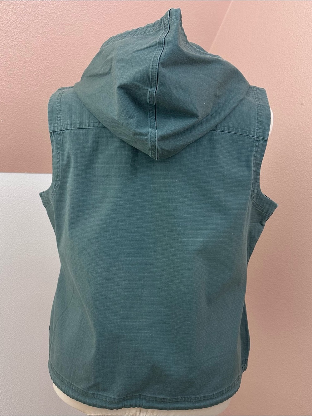 NWT Christopher & Banks Utility Vest XL Olive Green Hooded Sleeveless Cotton - Picture 5 of 12